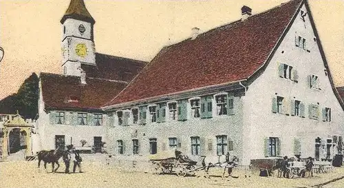 ALTE POSTKARTE GRUSS AUS SCHLIENGEN GASTHAUS ZUR SONNE BESITZER OTTO MAIER Kreis Lörrach cpa postcard AK Ansichtskarte