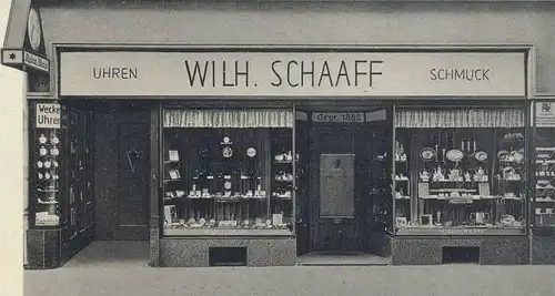 ALTE POSTKARTE HEIDELBERG HAUPTSTRASSE 34 UHREN SCHMUCK WILHELM SCHAAFF ALPINA-GRUEN WMF Kuckucksuhren Uhr Watch Horloge