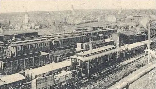 ALTE POSTKARTE GRUSS VOM BAHNHOF SIMMERN STATIONSGEBÄUDE Dampflok Waggons Zug Station gare train railway Eisenbahn cpa