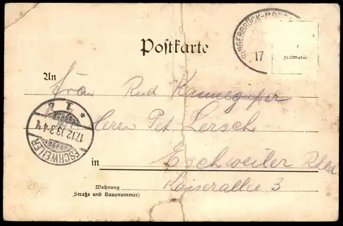 ALTE POSTKARTE GRUSS VOM BAHNHOF SIMMERN STATIONSGEBÄUDE Dampflok Waggons Zug Station gare train railway Eisenbahn cpa