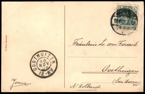 ALTE POSTKARTE HANNOVER ADELHEIDSTRASSE 14 PENSIONAT WEBER 1908 cpa postcard AK Ansichtskarte
