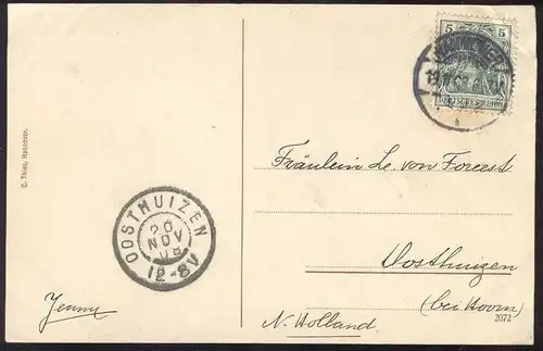 ALTE POSTKARTE HANNOVER ADELHEIDSTRASSE 14 PENSIONAT WEBER 1908 cpa postcard AK Ansichtskarte