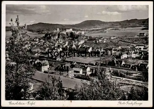 ALTE POSTKARTE GEROLSTEIN EIFEL PHOTO FREDY LANGE BAHNHOF FELDPOST 1940 station gare cpa postcard AK Ansichtskarte