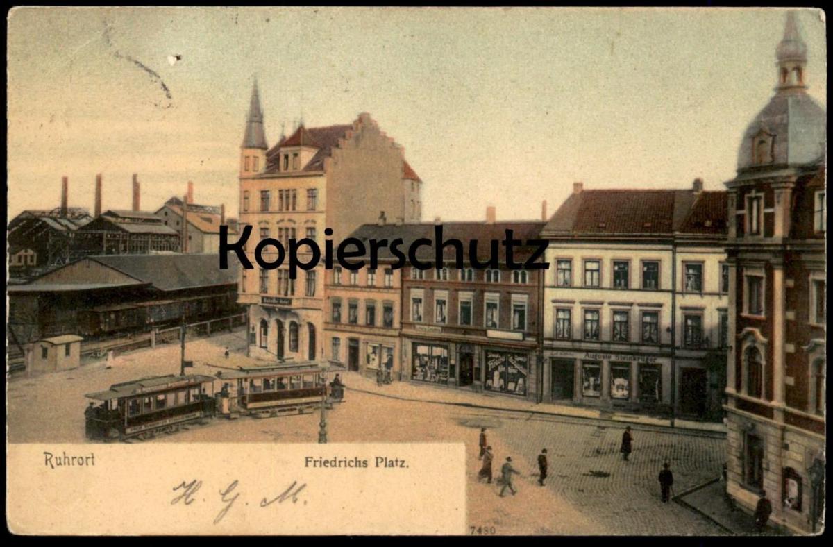 ALTE POSTKARTE DUISBURG RUHRORT FRIEDRICHS PLATZ