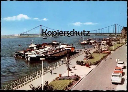 ÄLTERE POSTKARTE EMMERICH AM RHEIN MIT RHEINBRÜCKE Schiff Frachtschiff cargo ship freight AK Ansichtskarte cpa postcard