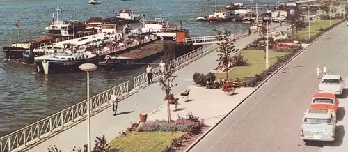 ÄLTERE POSTKARTE EMMERICH AM RHEIN MIT RHEINBRÜCKE Schiff Frachtschiff cargo ship freight AK Ansichtskarte cpa postcard