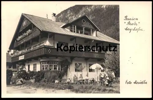 ÄLTERE POSTKARTE MAYRHOFEN PENSION STROLZ TIROL FOTO MAIDLER Photo Gäste Gast Guests Guest Client Visitor cpa postcard