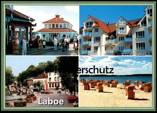 POSTKARTE LABOE KIELER FÖRDE STRANDKÖRBE IMBISS TREPPEN ROLLSTUHL wheelchair chaise roulante cpa postcard Ansichtskarte