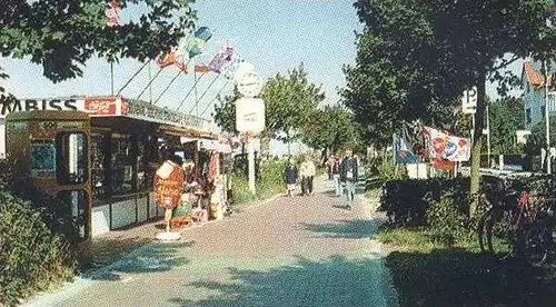 POSTKARTE LABOE KIELER FÖRDE MARINE-EHRENMAL WERBUNG COCACOLA SPARKASSE Coke Coca Cola Flagge Flag Imbiss postcard cpa