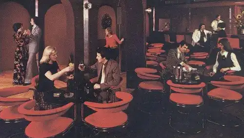 ÄLTERE POSTKARTE RHÖN-PARK-HOTEL HAUSEN-ROTH Bar Hirsch cerf deer dancing couple Ansichtskarte AK cpa postcard