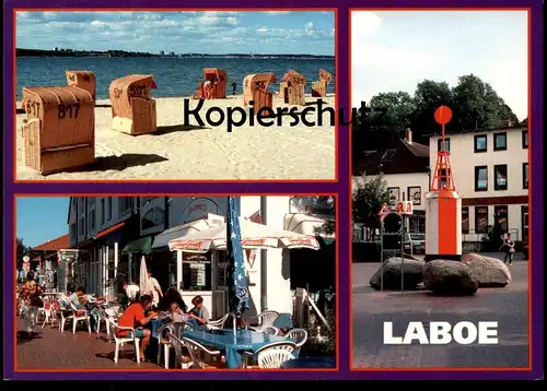 POSTKARTE LABOE SEEBAD AN DER KIELER FÖRDE ALTES VERKEHRSZEICHEN ACHTUNG KINDER BOJE EIS GINO GINELLI Gelato Langnese