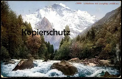 ALTE POSTKARTE LÜTSCHINE MIT JUNGFRAU Grindelwald Suisse Swiss Schweiz Switzerland Svizzera Mountain Mountains Montagne