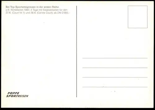 POSTKARTE WIMBLEDON 1997 TENNIS SPORT WERBUNG SPORTREISEN Tennisball Ball Balle postcard cpa Ansichtskarte AK