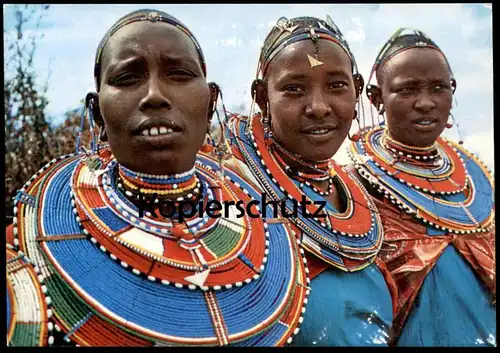 POSTKARTE KENIA MASAI WOMEN Woman Kenya Africa Afrika Traditional costume ethnic Massei Maasei Maassei postcard cpa AK