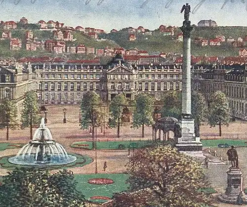 ALTE KÜNSTLER POSTKARTE STUTTGART NEUES SCHLOSS KUNSTKARTE NR. 15 chateau castle cpa postcard Ansichtskarte AK