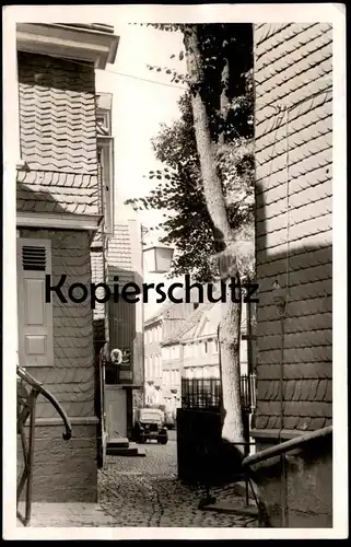 ALTE FOTO-POSTKARTE SCHWELM 1956 GASSE LKW REKLAME BERGER KAKAO SCHOKOLADE STOLLWERCK Ansichtskarte postcard cpa photo