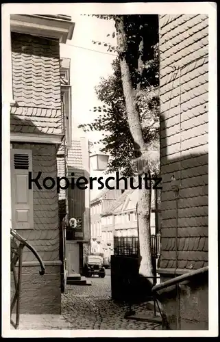 ALTE FOTO POSTKARTE SCHWELM 1956 GASSE LKW REKLAME BERGER KAKAO SCHOKOLADE STOLLWERCK Ansichtskarte postcard cpa photo