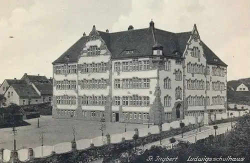 ALTE POSTKARTE ST. INGBERT LUDWIGSSCHULHAUS SAAR SAARGEBIET Schule school école cpa postcard AK Ansichtskarte