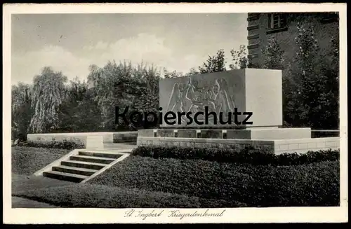 ALTE POSTKARTE ST. INGBERT KRIEGERDENKMAL 1940 SAAR SAARGEBIET Monument Engel Angel Ange cpa postcard AK Ansichtskarte