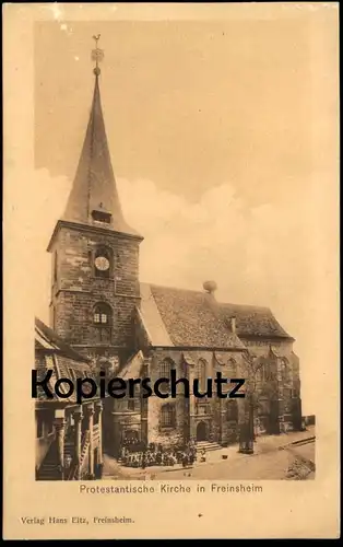 ALTE POSTKARTE FREINSHEIM PROTESTANTISCHE KIRCHE Kinder children enfants church église Ansichtskarte AK postcard cpa