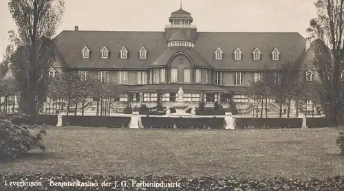 ALTE POSTKARTE LEVERKUSEN WIESDORF BEAMTENKASINO DER I.G. FARBEN FARBENINDUSTRIE Kasino Kantine postcard Ansichtskarte