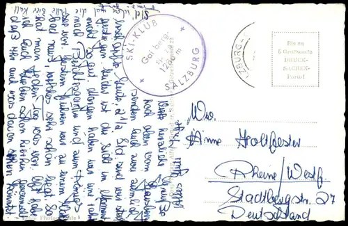 ÄLTERE POSTKARTE SALZBURG BLICK VOM GAISBERG 1286M STEMPEL SKI-KLUB SALZBURG Feuer Fire Austria Autriche Ansichtskarte