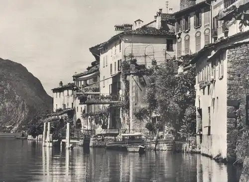 ÄLTERE POSTKARTE GANDRIA MIT SAN SALVATORE Lugano Tessin Suisse Svizzera Siwtzerland Schweiz cpa postcard Ansichtskarte