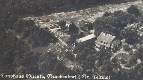 ALTE POSTKARTE GRAEBENDORF LANDHAUS GLIENKE KREIS TELTOW FLIEGERAUFNAHME bei Heidesee Königswusterhausen cpa postcard AK