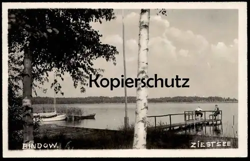 ALTE POSTKARTE BINDOW ZIESTSEE STEG HEIDESEE bei Königs Wusterhausen Angel Angler fisher AK cpa postcard Ansichtskarte