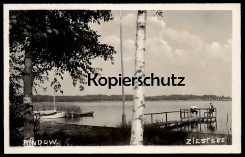 ALTE POSTKARTE BINDOW ZIESTSEE STEG HEIDESEE bei Königs Wusterhausen Angel Angler fisher AK cpa postcard Ansichtskarte