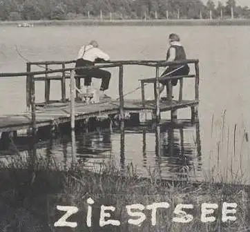 ALTE POSTKARTE BINDOW ZIESTSEE STEG HEIDESEE bei Königs Wusterhausen Angel Angler fisher AK cpa postcard Ansichtskarte