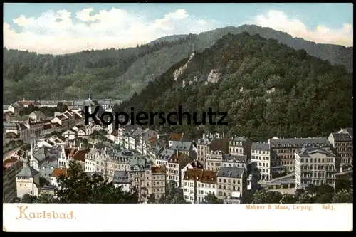 ALTE POSTKARTE KARLSBAD PANORAMA Total Karlovy Vary Ceska Republika Tschechien Verlag Mehner & Maas cpa postcard AK