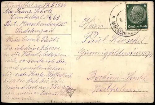 ALTE POSTKARTE MARSCHENDORF IV 1939 HORNI MARSOV SUDETEN SUDETENGAU RIESENGEBIRGE Karkonosze Krkonose cpa postcard AK