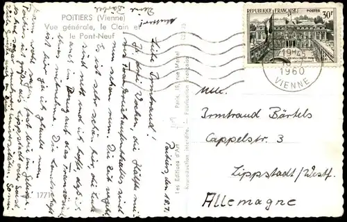 ÄLTERE POSTKARTE POITIERS VIENNE 1960 VUE GÉNÉRALE, LE CLAIN ET PONT-NEUF cpa postcard AK Ansichtskarte