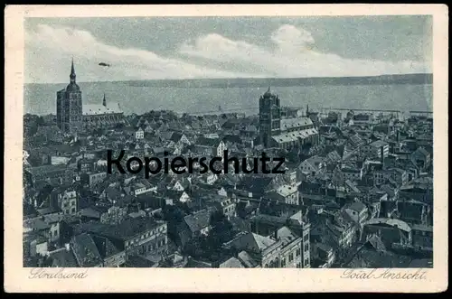 ALTE POSTKARTE STRALSUND TOTAL ANSICHT PANORAMA Totalansicht 1923 cpa postcard AK Ansichtskarte