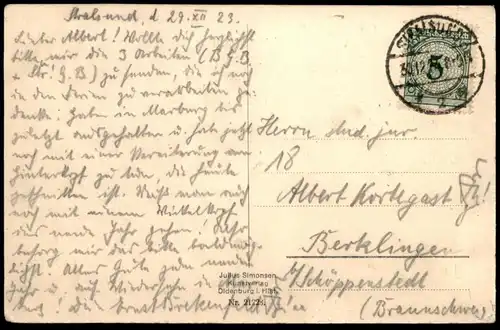 ALTE POSTKARTE STRALSUND TOTAL ANSICHT PANORAMA Totalansicht 1923 cpa postcard AK Ansichtskarte