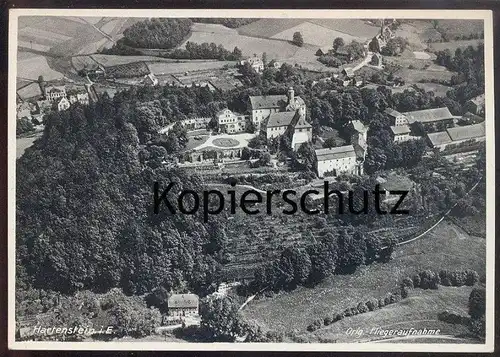 ALTE POSTKARTE SCHLOSS HARTENSTEIN IM ERZGEBIRGE BURG ORIGINAL FLIEGERAUFNAHME Luftbild postcard Ansichtskarte