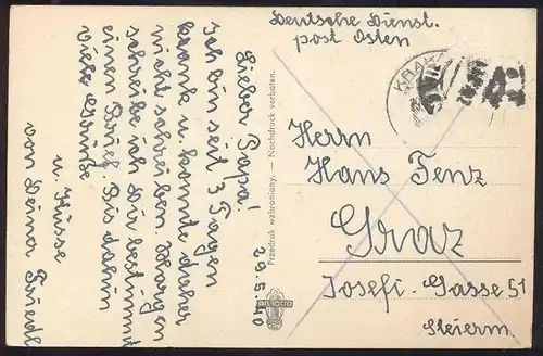 ALTE POSTKARTE KRAKOW POMNIK ADAMA MICKIEWICZA MICKIEWICZ-DENKMAL 1940 Monument de Mickiewicz Krakau Polska cpa postcard