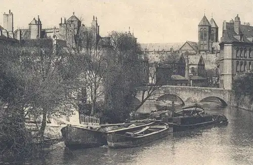 ALTE POSTKARTE METZ BLICK VON DER LUTHERBRÜCKE Feldpost 1943 Bateau ship Schiff cpa postcard AK Ansichtskarte