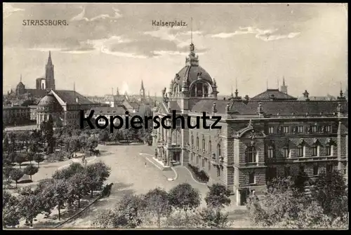 ALTE POSTKARTE STRASSBURG KAISERPLATZ STRASBOURG ALSACE ELSASS cpa postcard AK Ansichtskarte