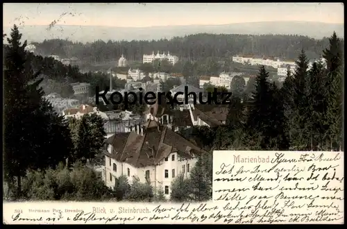 ALTE POSTKARTE MARIENBAD BLICK VOM STEINBRUCH Marianske Lazne Ceska Czech Republic cpa postcard AK Ansichtskarte