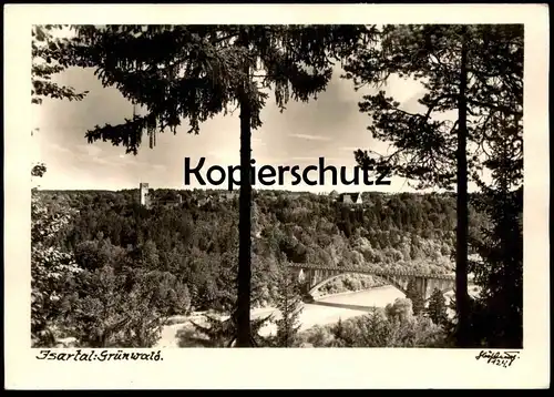 ÄLTERE POSTKARTE ISARTAL GRÜNWALD BEI MÜNCHEN 124 BURG Foto cpa postard Photo Ansichtskarte AK