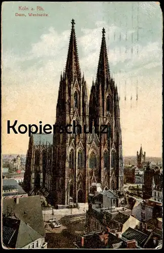 ALTE POSTKARTE KÖLN DOM WESTSEITE Koeln Coeln Cöln Cologne cpa postcard AK Ansichtskarte