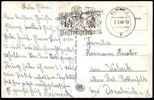 ALTE POSTKARTE ELBING JUGENDHERBERGE 1940 Elblag Feldpost Flagge Polska Poland Polen Youth hostel auberge de jeunesse AK