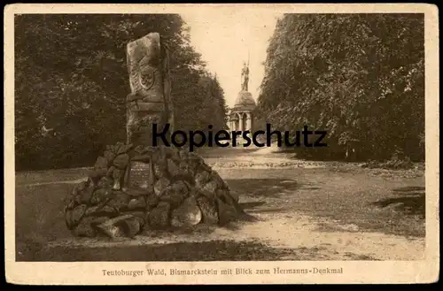 ALTE POSTKARTE BISMARCKSTEIN HERMANNSDENKMAL TEUTOBURGER WALD BEI DETMOLD Stempel Grotenburg 06.08.1922 cpa postcard
