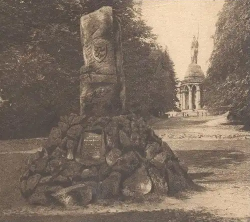 ALTE POSTKARTE BISMARCKSTEIN HERMANNSDENKMAL TEUTOBURGER WALD BEI DETMOLD Stempel Grotenburg 06.08.1922 cpa postcard