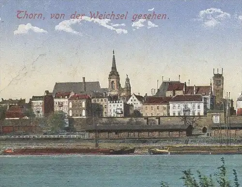 ALTE POSTKARTE THORN VON DER WEICHSEL GESEHEN Widok Ogolny Torun Ostpreussen Polska Polen Poland cpa postcard