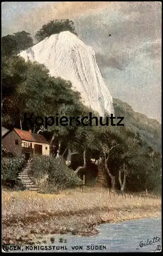 ALTE POSTKARTE OILETTE RAPHAEL TUCK POSTCARD SERIE RÜGEN No. 189 KÖNIGSSTUHL VON SÜDEN cpa Tucks postcard Ansichtskarte