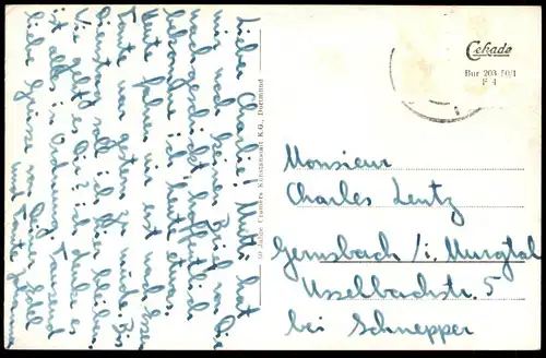 ÄLTERE POSTKARTE GELSENKIRCHEN BUER WESTFALEN EHRENMAL MIT BERGERSEE BERGE cpa postcard AK Ansichtskarte