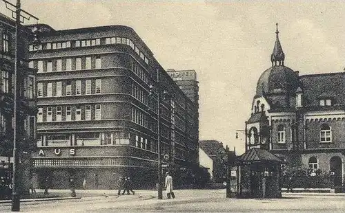 ALTE POSTKARTE GELSENKIRCHEN HAUPTBAHNHOF HANS SACHS HAUS postcard cpa AK Ansichtskarte